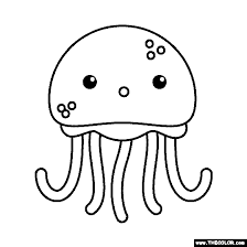 Students learn a varitey of art techniques while creating these fun and whimsical creations. Jellyfish Coloring Page
