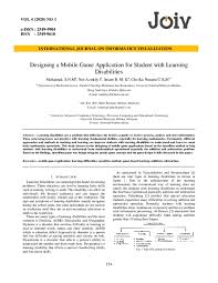 Rights, needs and abilities of persons with learning disabilities; Pdf Designing A Mobile Game Application For Student With Learning Disabilities En Nor Azmidy Bin Ismail And Che Mohd Academia Edu