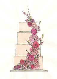 Pin By Michelle R On Cake Ideas Cake Drawing Cake Sketch Cartoon Wedding Cakes