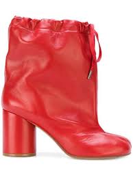 The maison margiela tabi boots comes in 1 version: Maison Margiela Drawstring Tabi Boots In Red Modesens
