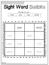 Looking for more worksheets for kindergarten students? Sight Word Sudoku Inspired Kindergarten Sight Word Puzzles Tpt