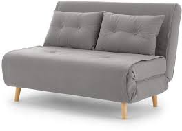 Haru Small Sofa Bed Marshmallow Grey Space Saver The Retro Inspired Design Buttoned Detailing And Slick Grey Fabr Small Sofa Couch Small Sofa Small Sofa Bed