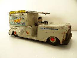 Vintage Ice Cream Truck Chevy Delicious Ice Cream Tin Etsy Ice Cream Truck Vintage Ice Cream Toys
