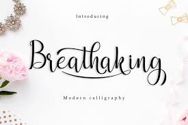 Feel script designed by alejandro paul is a typical font family in cursive script writing. Breathaking Font By Zulkhairilettering