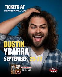 KC! This week we have Dustin Ybarra headlining The Comedy Club for the  first time, and we are so excited. He's been featured