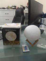 Renk Degistiren 3d Ay Lamba Kumandali 3d Colourchange Moon Light Renkler Urunler Lamba