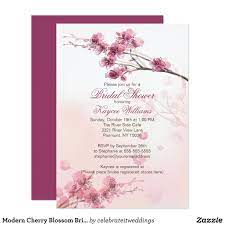 Modern Cherry Blossom Bridal Shower Invitation Zazzle Com Blossom Invitation Bridal Shower Invitations Cherry Blossom Wedding
