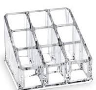 Lipstick Lip Gloss Organizer,Small Clear Acrylic Compact Essential Oil  Rollerball Perfume Holder with 9 Slots