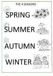 Four seasons of nursery rhymes nursery rhymes celebrate each season coloring pages. The Four Seasons Coloring Page Esl Worksheet By Mimib21