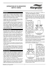 Tds0006 6 Operation Of Klargester Septic Tanks