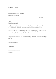 Terdapat beberapa sebab mengapa pelajar tidak dapat hadir, kerana balik kampung, sakit. 15 Contoh Surat Tidak Hadir Ke Sekolah Kerana Senggugut Kumpulan Contoh Surat