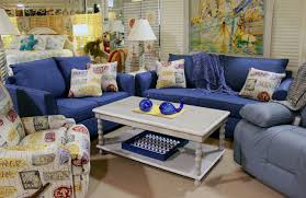 Blue Sofa And Love Seat Set With Beachy Theme Coastal Furniture Decor Florida Condos