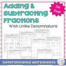We are going to begin with the following addition problem: Adding And Subtracting Fractions With Unlike Denominators Worksheets
