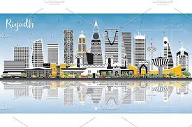 Riyadh Saudi Arabia City Skyline City Skyline City Skyline Silhouette Riyadh Saudi Arabia