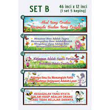 Walaupun bercakap dengan orang lain; Banner Wallpaper Set Kecerian Kelas Alat Bantu Mengajar Mural Tangga Bahasa Melayu Set B Shopee Malaysia