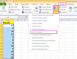 how to quickly convert pounds to ounces grams kg in excel