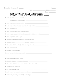 Our first grade spanish foreign language worksheets provide a foundation for spanish. Mountain Language Worksheet Mountain Language Worksheet Language Worksheets 6th Grade Worksheets 1st Grade Worksheets