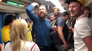 Outside the stadium there were small gatherings of fans, with some holding an england flag with the. England Fans Fights With Colombia Supporters In Moscow Subway 03 07 2017 Youtube