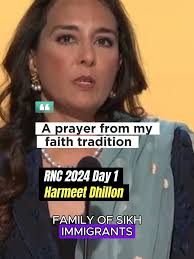 Harmeet Dhillon, an attorney based in California, gave a Sikh prayer  ('Ardas')