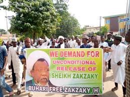 Chanting down buhari regime during free zakzaky protest in abuja on 04/04/2018. Free Zakzaky Basheerhasheem Twitter