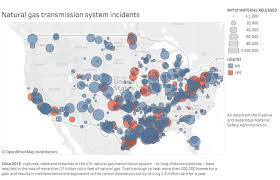 The national pipeline mapping system (npms) public viewer from the pipeline and hazardous materials safety administration allows users to view pipelines and related the map does not include gathering or distribution pipelines, so it does not show pipelines that deliver gas to people's homes. A Map Of 1 1 Billion In Natural Gas Pipeline Leaks High Country News Know The West