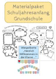 Materialpaket Schuljahresanfang Grundschule Unterrichtsmaterial In Den Fachern Deutsch Fachubergreifendes Kunst Mathematik Musik Sachunterricht In 2020 Schule Grundschule Willkommen In Der Klasse