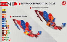 Últimas noticias, quién va ganando entre morena, pri y pan; Mapa Electoral 2021 Antes Y Despues De Las Eleciones En Mexico