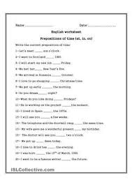 Prepositions Of Time Worksheet Esl Worksheets Prepositions English Vocabulary Words Time Worksheets