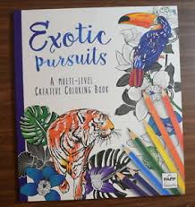Download Exotic Pursuits Multi Level Creative Adult Coloring Book Papp Leisure Animals Ebay