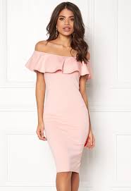 Ax Paris Off The Shoulder Dress Pink Bubbleroom