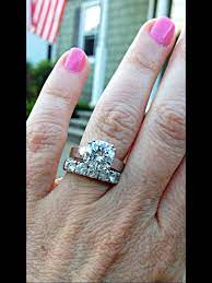 Brilliant Round Solitaire Engagement Ring With 5 Stone Diamond Wedding Band Wide Band Engagement Ring Round Solitaire Engagement Ring Engagement Rings