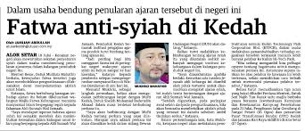 Artinya kalau orang iran datang ke malaysia ya tidak masalah. Fatwa Anti Syiah Di Kedah Karim S Blog