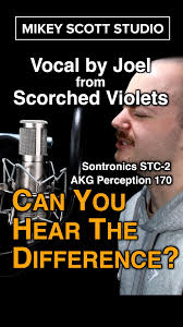 Can YOU hear the difference?, We recorded a short vocal phrase from  Scorched Violets’ new single “One Lonely Drink” using two mics at once:, •  Sontronics STC-2 (LDC), • AKG Perception 170 (SDC), Same ...