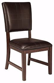 Ashley Furniture Signature Design Watson Dining Side Chair Set Faux Leather Upholstery Set Of 2 Dark B Side Chairs Dining Metal Dining Chairs Furniture