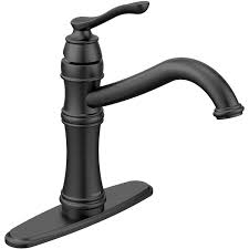 Moen matte black kitchen faucet. Moen 7240bl Belfield One Handle Kitchen Faucet Matte Black