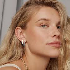 MILACOLATO Hoop øreringe til kvinder 18K øreringe guld øreringe sølv 925  firkantede øreringe guld allergivenlige øreringe øreringe øreringe sølv 925  små store hoop øreringe, Sterlingsølv : Amazon.de: Mode