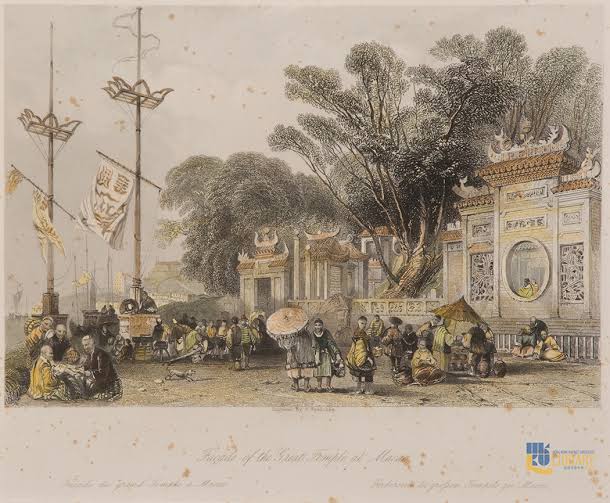 Facade of the great Temple at Macao = Façade du grand Temple à Macao = Forderseite des grosssen Tempels zu Macao | Hong Kong Baptist University Library Art Collections