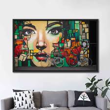 Graffiti Canvas, Abstract Woman Art, Woman Wall Decor, Cubism Art Canvas,  Colorful Wall Decor, Graffiti Woman Wall Art, Street Art,