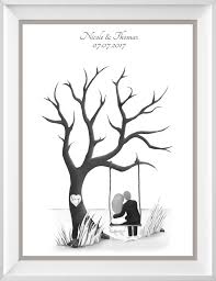 Wedding Tree Schaukelbaum S W Ein Fingerabdruck Baum Mal Anders Fingerabdruck Baum Baum Hochzeit Gastebuch Hochzeit