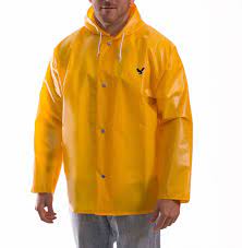 Two spacious pockets with snap buttons. Tingley Yellow Rain Jacket With Hood S Polyurethane Unisex Hood Style Attached 5cyn8 J22107 Grainger