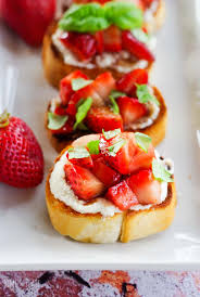 Balsamic Strawberry Toasted Crostini With Ricotta Fresh Basil Appetizer Recipes Bruschetta Bruschetta Recipe