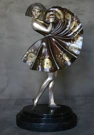 Original art deco french statues in bronze, metals and figures in marble by sculptors including le verrier, le faguays, hugonnet, colin, and those marked limousin, lorraine and art deco statues: A Rare Art Deco French Bronze Figure By Marcel Andre Bouraine Circa 1925 Cubist Dancer Art Deco Period Art Deco Art Deco Sculpture