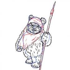 How To Draw An Ewok Step 6 Star Wars Drawings Star Wars Stencil Star Wars Coloring Sheet