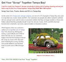 Get store hours, phone number, location, reviews and coupons for florida junk cars located at 7001 we pay top dollars for your junk, salvage or unwanted cars or junk trucks. Scrap Your Car Tampa Stpetersburg Clearwater Florida Cash For Junk Cars Tampa