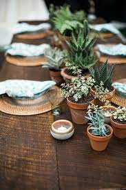 60 Unique Ways To Use Potted Plants In Your Wedding Plant Centerpieces Wedding Plants Wedding Reception Tables