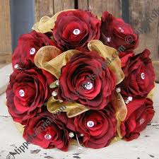 Tippetts Florist Oadby Leicester Flowers Silk Wedding Flowers Red Bridal Bouquet Red Bouquet Wedding Silk Flowers Wedding