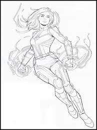 Capitana Marvel Para Colorear