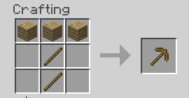 Risultati immagini per ricetta piccone minecraft