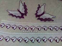 Kelebekli Havlu Ucu Ve Gobegi Dantel Yapimi Nazarca Com 2020 Tig Desenleri Tig Isleri Baby Knitting Patterns