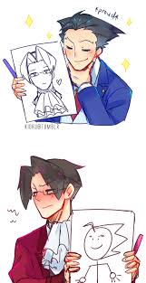 Ace Attorney Miles Edgeworth Phoenix Wrightworth Narumitsu Phoenix Wright Apollo Justice Drawings